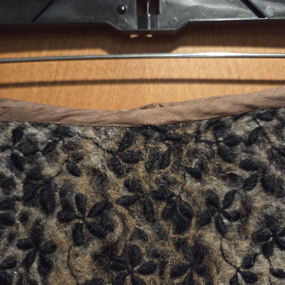 Marianne Kooimans Black and Brown Lace Silk Skirt Wool Embroidered Vintage Skirt - Picture 6 of 9